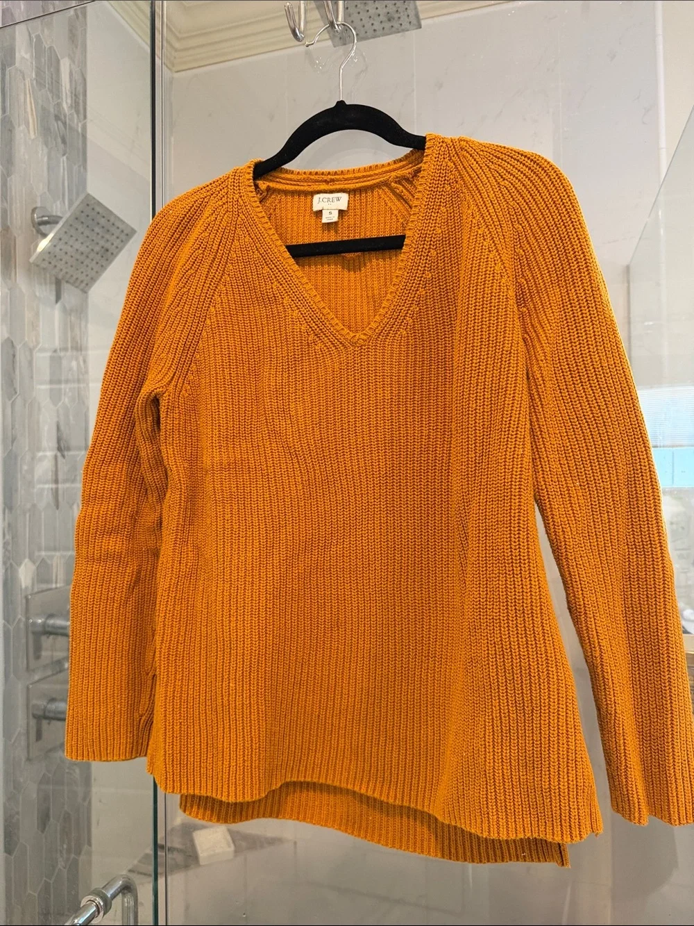 J. Crew V-Neck Pullover Sweater in Mustard